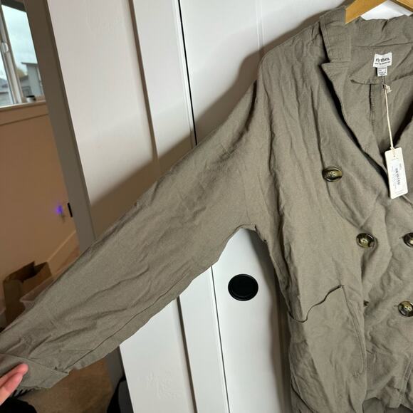 NWT Rhythm Verona Jacket Olive Cotton Linen Blend Size Small - Picture 4 of 8